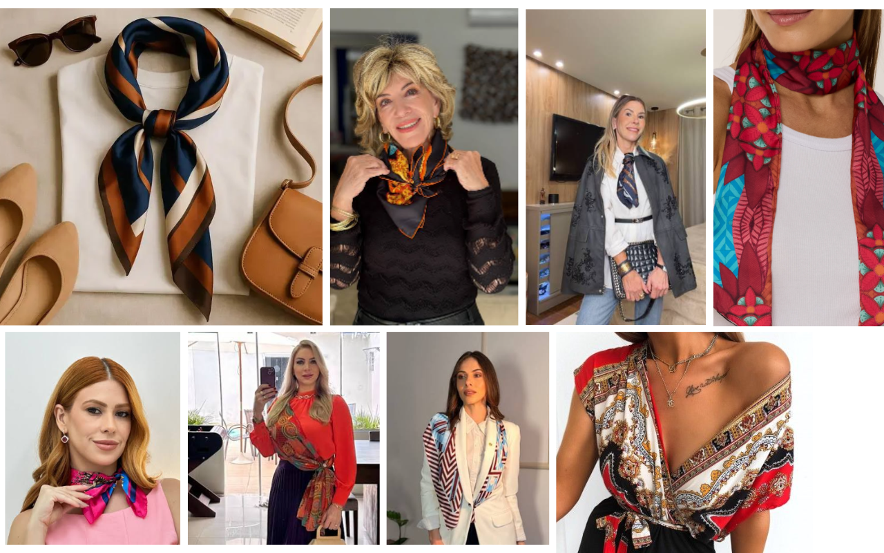 Como usar lenços de seda: 7 amarrações fáceis para transformar o look