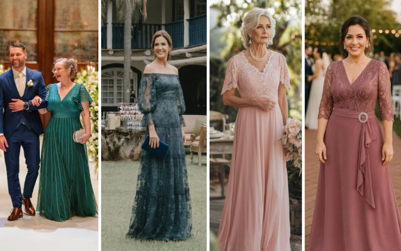 Vestidos para mães de noivos: elegância, presença e conforto para o grande dia